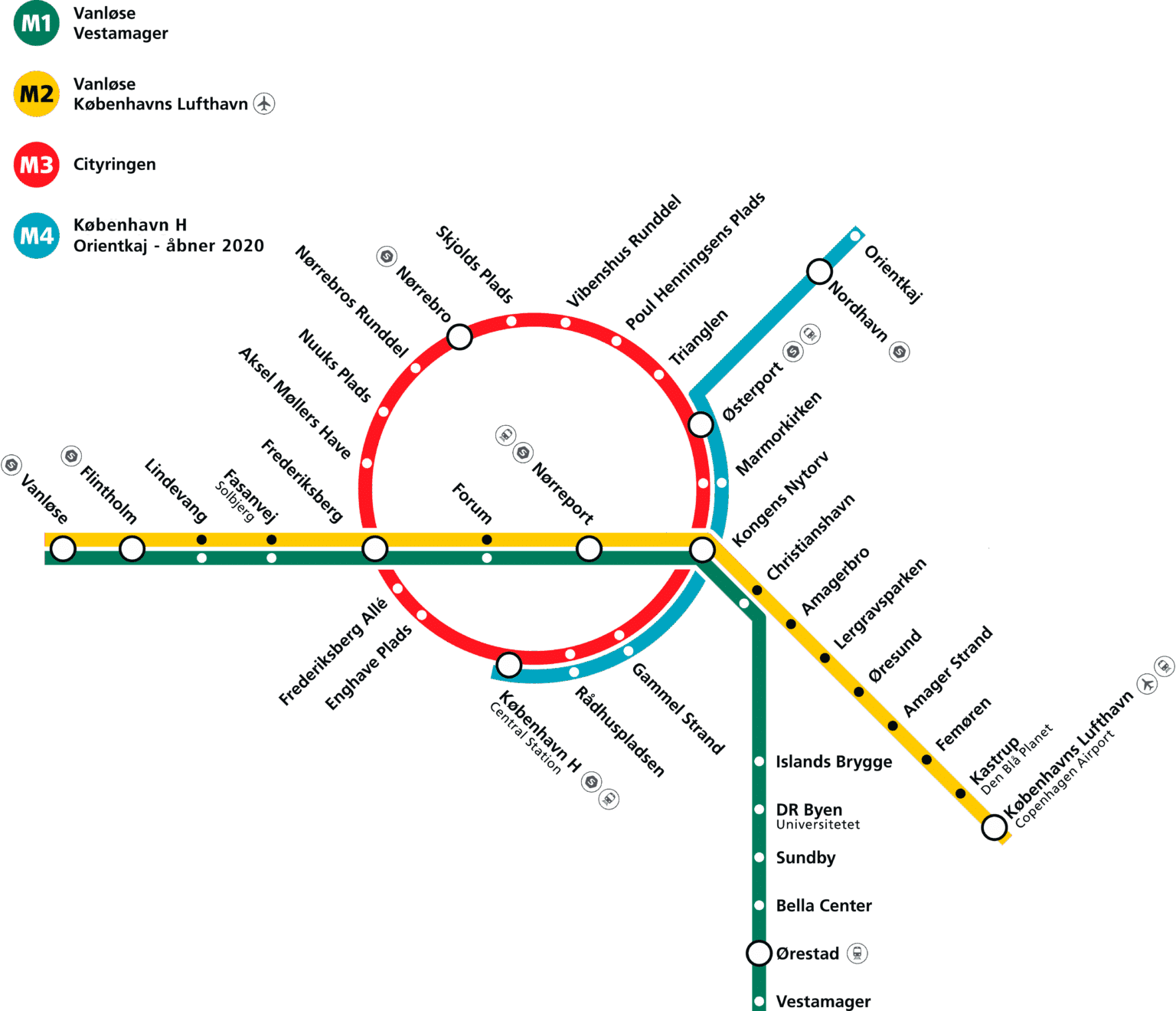 Kort over metrostationer
